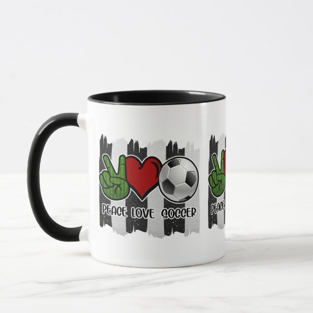 Soccer Peace and Love Mug (Left)
