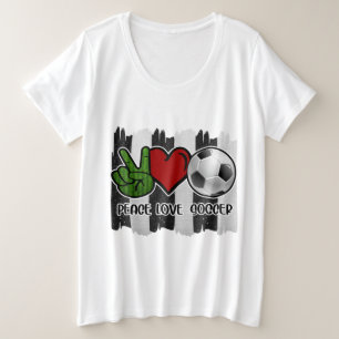 Soccer Peace and Love Plus Size T-Shirt
