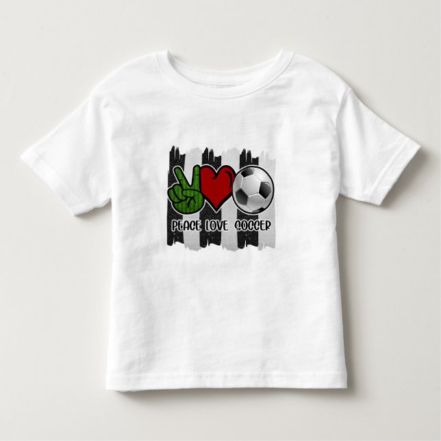 Soccer Peace and Love Toddler T-Shirt (Front)