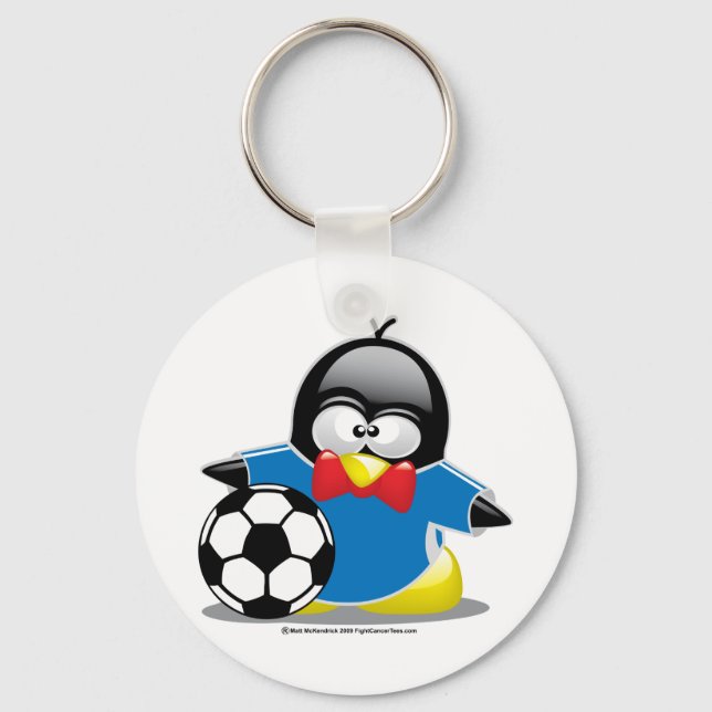 Soccer Penguin Key Ring (Front)