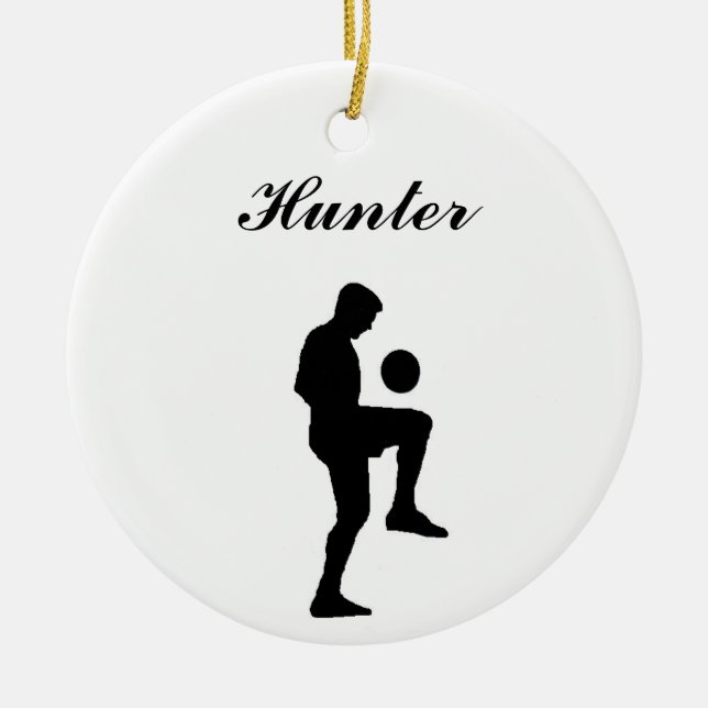 Soccer Personalised Christmas Ornament (male) (Front)