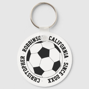 Soccer personalised key ring