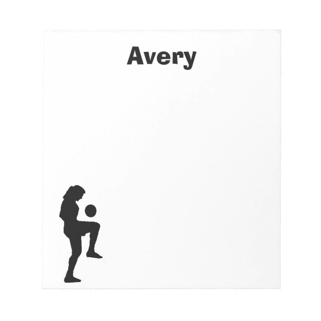 Soccer Personalised Notepad (female) (Front)