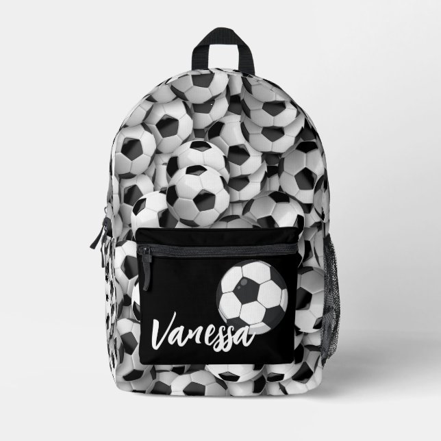 Soccer Personalised  Printed Backpack (Front)