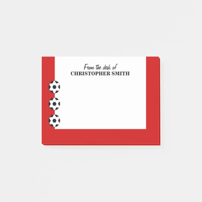 Soccer PERSONALIZE colour name Post-it Notes (Front)