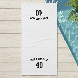 Soccer Personalized Black and White Towel 