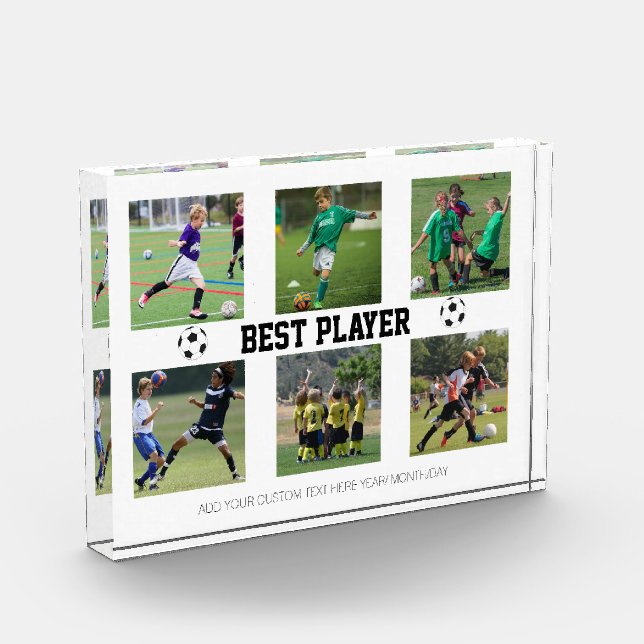 Soccer photo collage template block (Left)