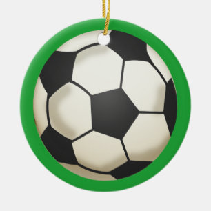 Soccer Photo Keepsake Green Ceramic Tree Decoration