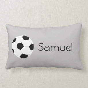 Soccer Pillow: Grey Lumbar Cushion