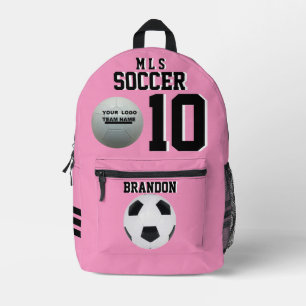 soccer pink backpacks pink personalised football