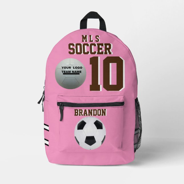 soccer pink backpacks pink personalised player nro (Front)