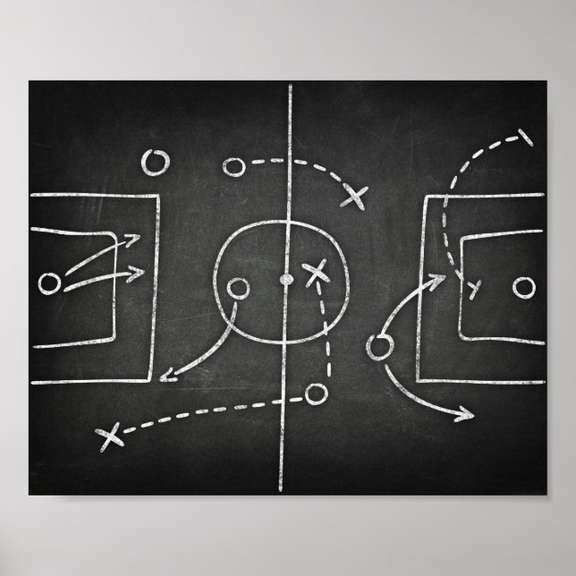 Soccer PLAYBOOK Sign Chalk Print (Front)