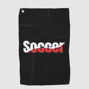 Soccer Player Abstract Swish - Word Art Golf Towel