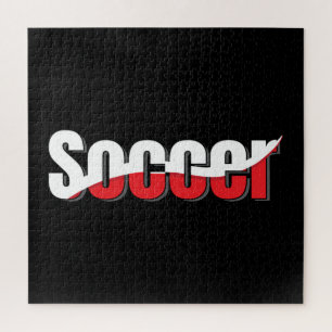 Soccer Player Abstract Swish - Word Art Jigsaw Puzzle