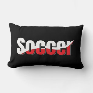 Soccer Player Abstract Swish - Word Art Lumbar Cushion