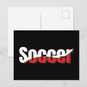 Soccer Player Abstract Swish - Word Art Postcard
