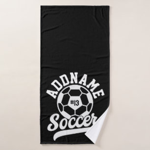 Soccer Player ADD NAME Football Team Personalised Bath Towel Set