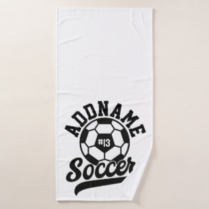 Soccer Player ADD NAME Football Team Personalised Bath Towel Set