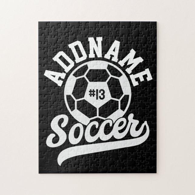 Soccer Player ADD NAME Football Team Personalised Jigsaw Puzzle (Vertical)