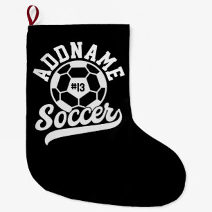 Soccer Player ADD NAME Football Team Personalised Large Christmas Stocking