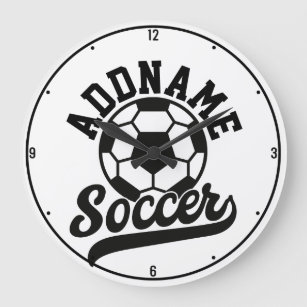 Soccer Player ADD NAME Football Team Personalised Large Clock