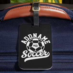 Soccer Player ADD NAME Football Team Personalised Luggage Tag