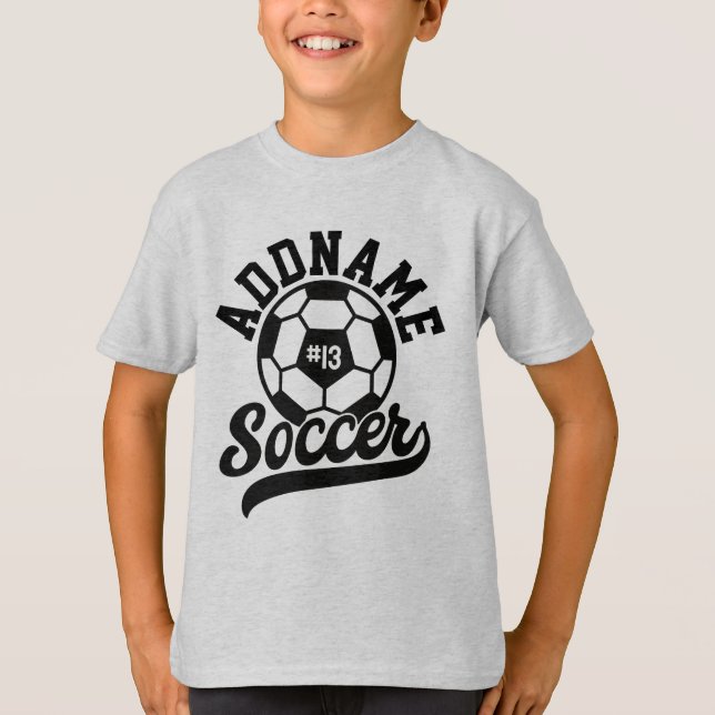 Soccer Player ADD NAME Football Team Personalised T-Shirt (Front)