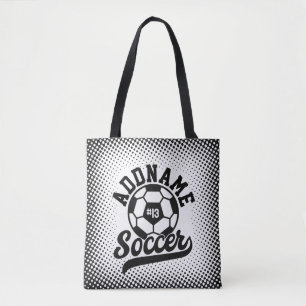 Soccer Player ADD NAME Football Team Personalised Tote Bag