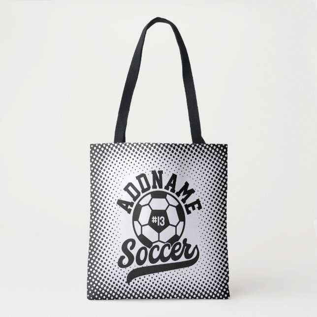 Soccer Player ADD NAME Football Team Personalised Tote Bag (Front)