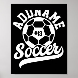 Soccer Player Add Name Football Team Personalized Poster