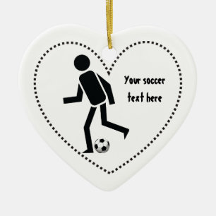 Soccer player and ball custom gift ceramic tree decoration