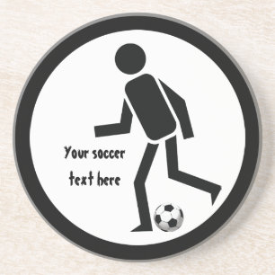 Soccer player and ball custom gift coaster