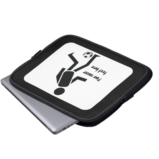 Soccer player and ball custom gift laptop sleeve (Front Bottom)