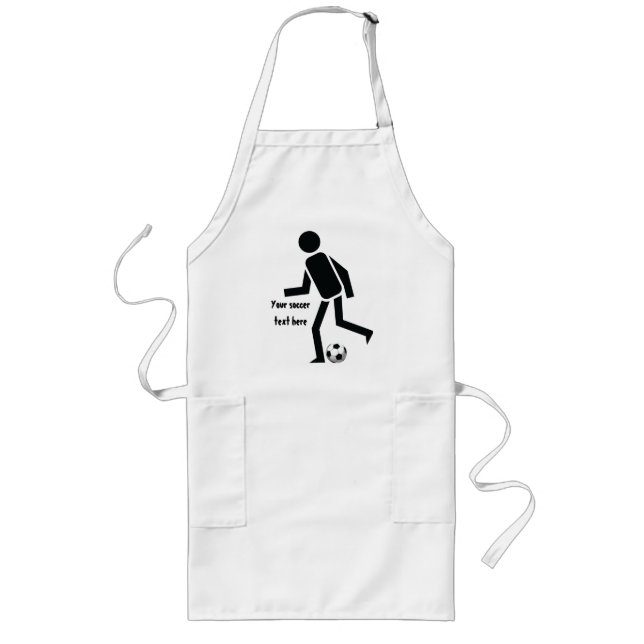 Soccer player and ball custom gift long apron (Front)