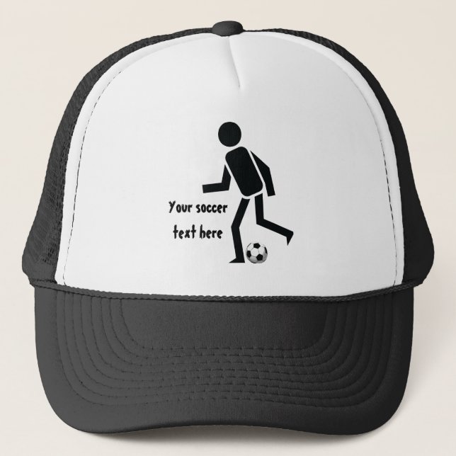 Soccer player and ball custom gift trucker hat (Front)