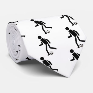 Soccer player and ball custom neck tie