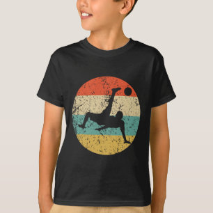 Soccer Player Bicycle Kick Silhouette Retro Sports T-Shirt
