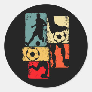 Soccer Player Boys Kids Youth Men _2 Classic Round Sticker