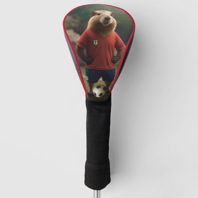 Soccer Player Capybara,  Golf Head Cover (Front)