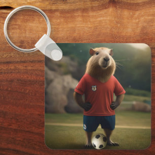 Soccer Player Capybara,  Key Ring