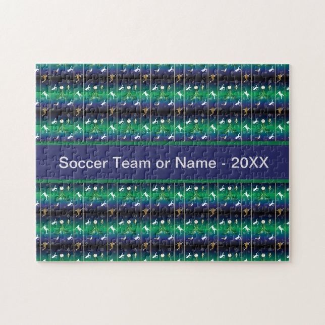 Soccer Player Christmas Snowflake Pattern Jigsaw Puzzle (Horizontal)