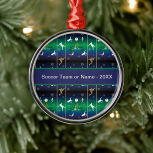 Soccer Player Christmas Snowflake Pattern Metal Or Tree Decoration
