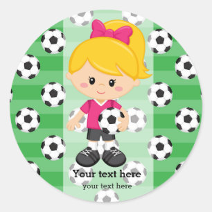 Soccer player classic round sticker