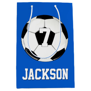 Soccer Player Custom Name & Jersey Number Sports Medium Gift Bag