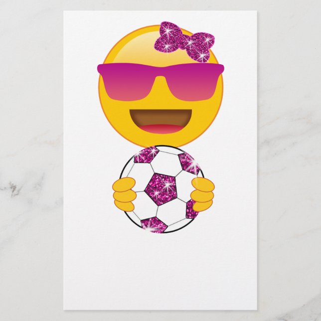 Soccer Player Emoji For Girls Stationery (Front)