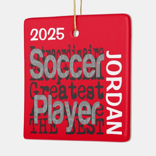 Soccer Player Extraordinaire CUSTOM Ceramic Ornament (Left)