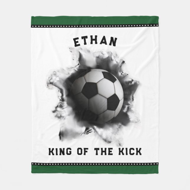 Soccer Player Fleece Blanket (Front)