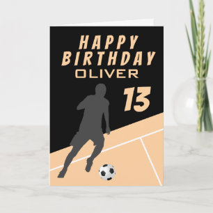 Soccer Player Football Ball Boy Birthday   Card