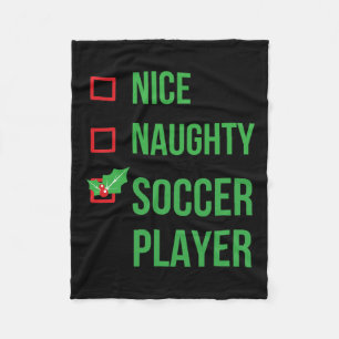 Soccer Player Funny Pajama Christmas  Fleece Blanket