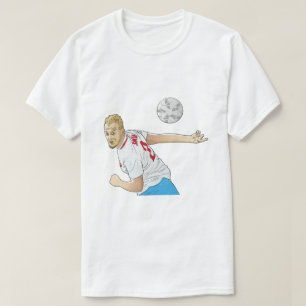 Soccer Player Graphic T-Shirt – White Sports Fan T